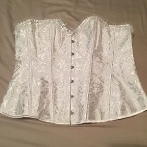 White Damask Corset